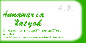 annamaria matyok business card